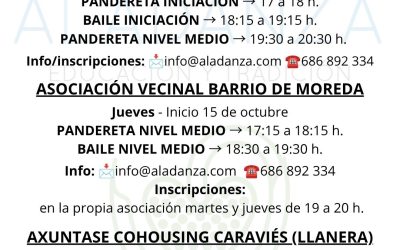 «CURSOS DE PANDERETA Y BAILE TRADICIONAL ASTURIANO»